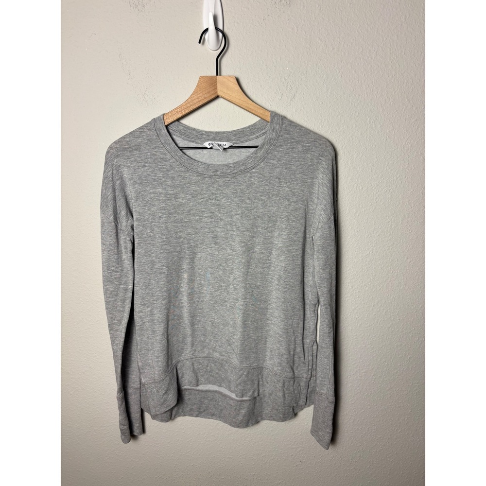 Athleta Coaster Luxe Sweatshirt Heathered Grey Fleece Pullover XS